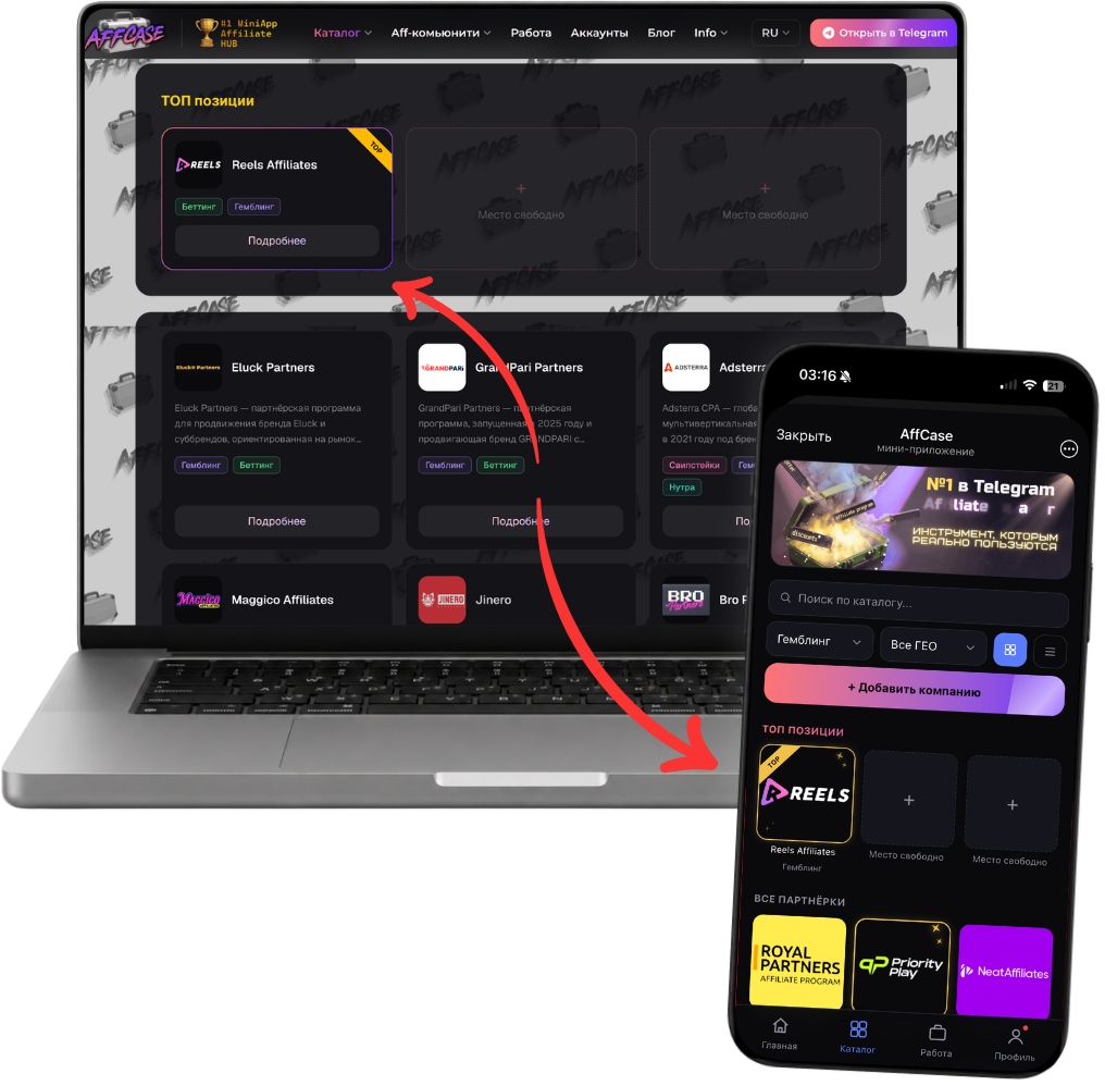 AffCase — сайт и MiniApp